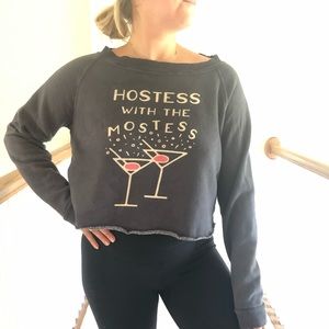Wildfox Hostess Cropped Sweatshirt